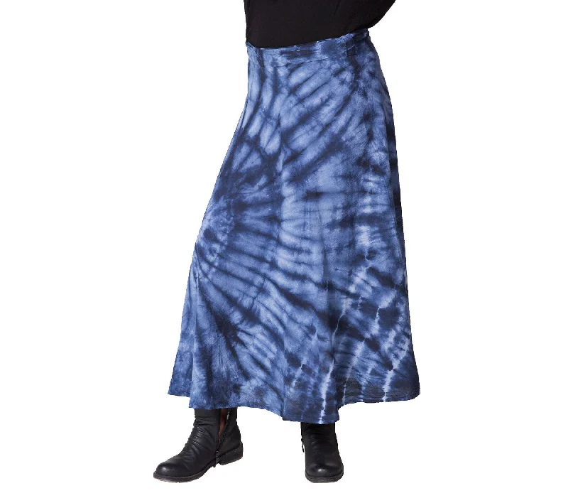 Blue Tie Dye, Maxi Wrap Skirt, 100% Cotton, Long Skirt