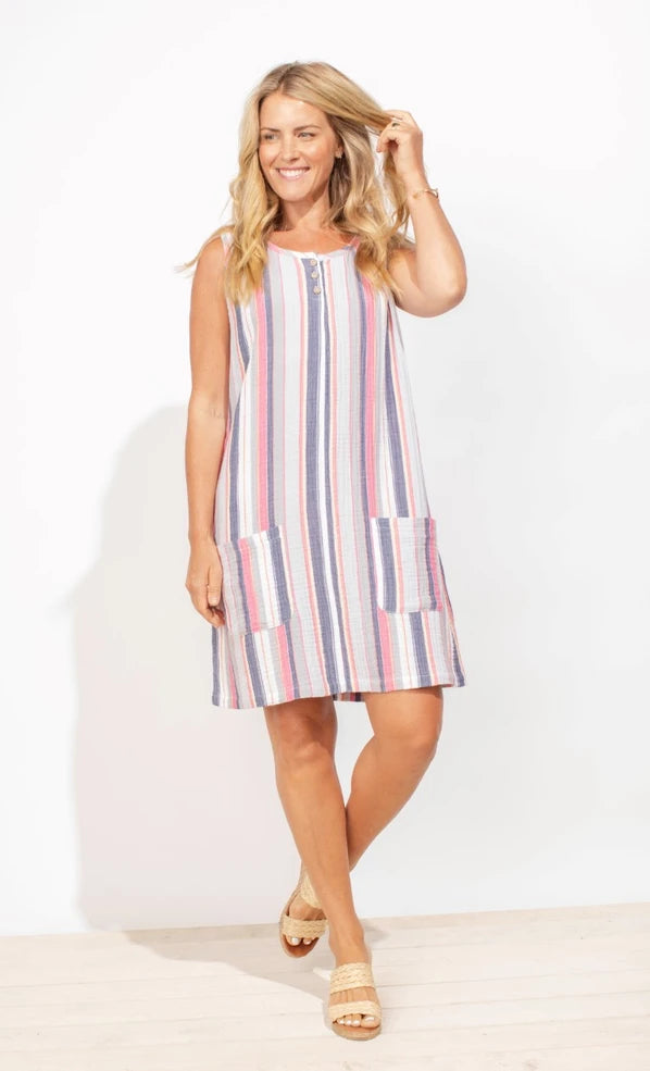 Cotton Stripe Beachfront Dress by Escape