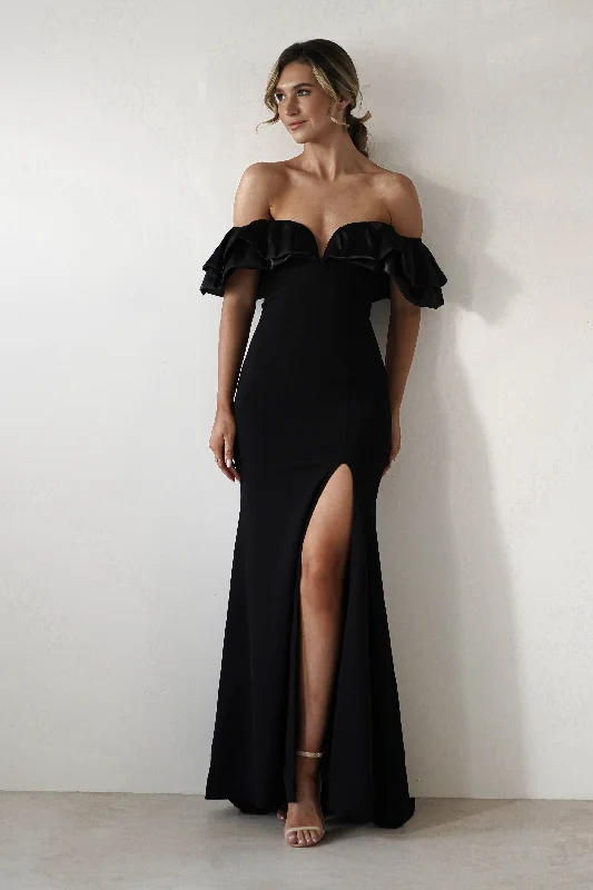 Olympia Off The Shoulder Gown | Black