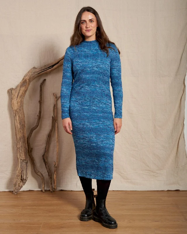 Space Dye Brooklyn - Womens Midi Dress - Blue