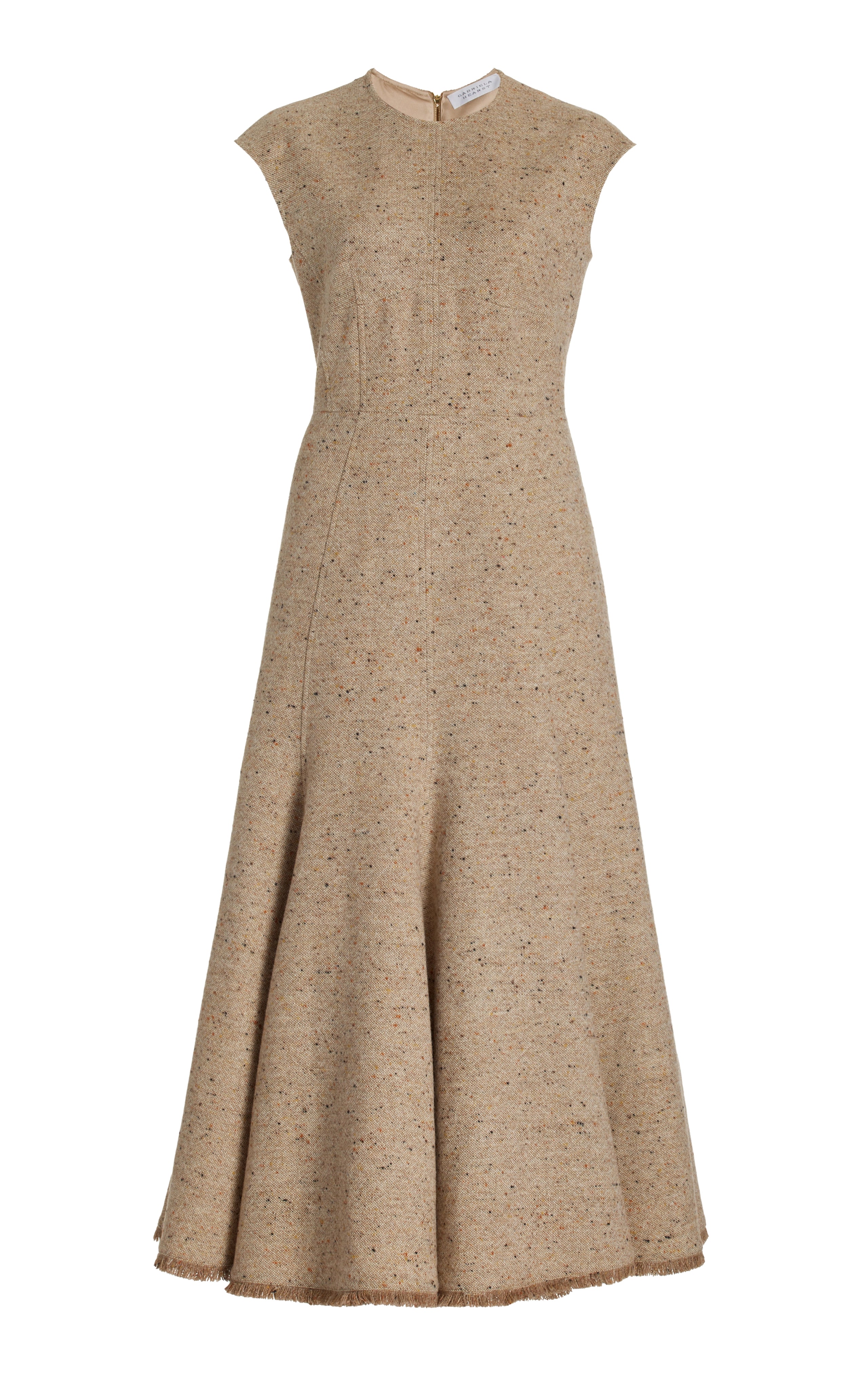 Crowther Dress in Oatmeal Multi Cashmere Virgin Wool