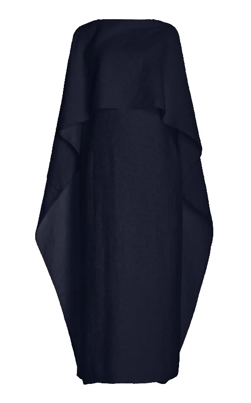 Hunter Dress in Dark Navy Cashmere Silk