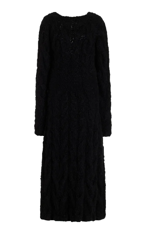 Poppy Knit Dress in Black Welfat Cashmere