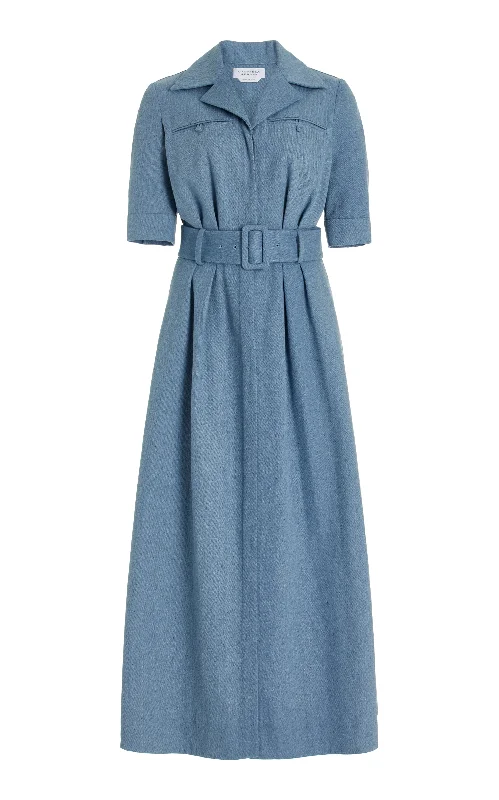 Simone Shirtdress in Light Blue Upcycled Denim