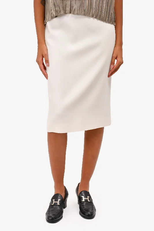 Alexander McQueen Cream Midi Skirt Size 44