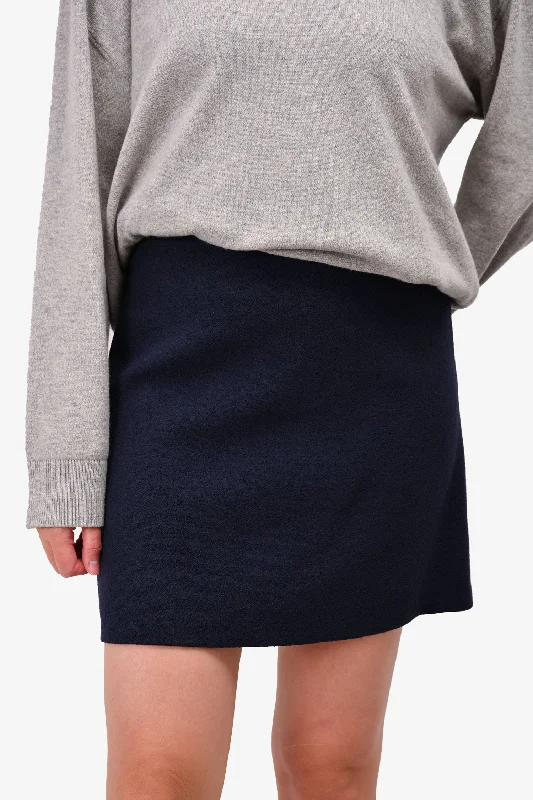 Chloe Navy Wool Mini Skirt Size 38