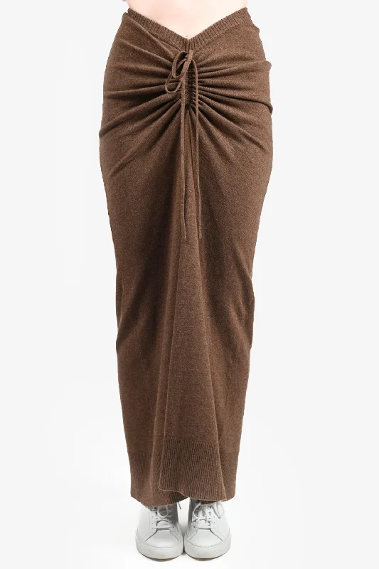 Christopher Esber Brown Ruched Midi Skirt