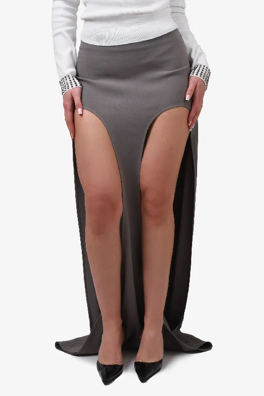 Dion Lee Gray 'Arch Longline' Maxi Skirt Size 6