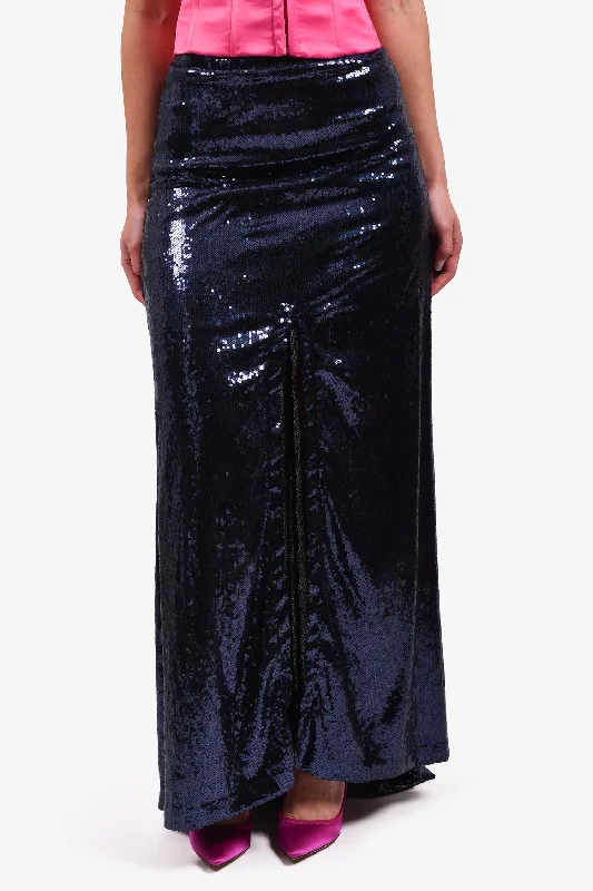 Dundas Blue Sequins Maxi Skirt