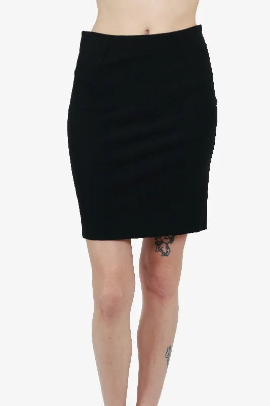 Givenchy Black Tie-up Midi Skirt Size M