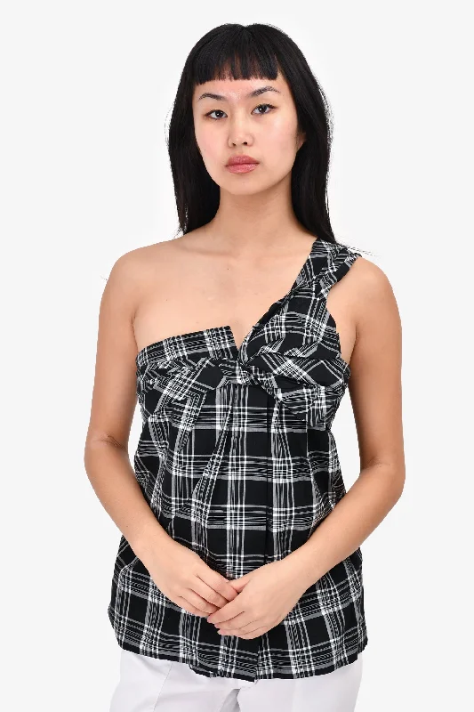 Gucci 2008 Black/White Vintage Plaid Top Size S