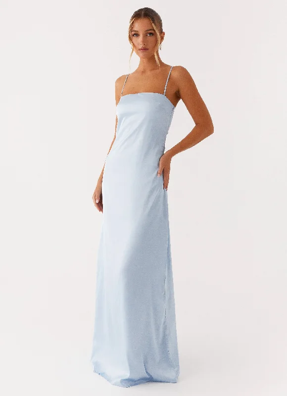 Aster Bloom Maxi Dress - Blue