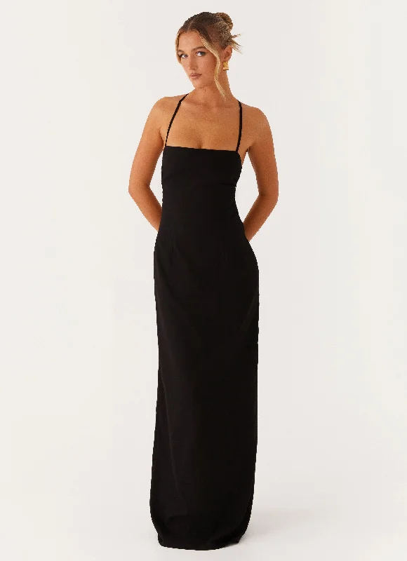 Cora Backless Maxi Dress - Black