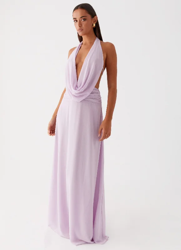 Elysia Chiffon Maxi Dress - Lilac