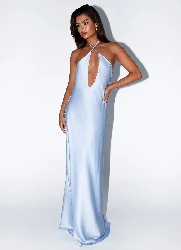 Noir Symphony Maxi Dress - Ice Blue