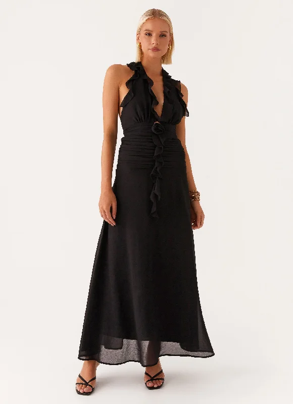 What You Need Frill Maxi Dress - Black