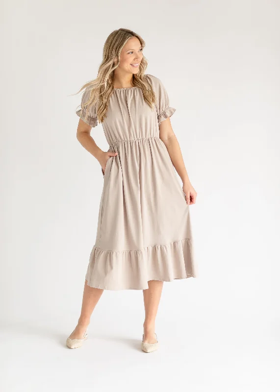 Amy Puff Sleeve Midi Dress - FINAL SALE