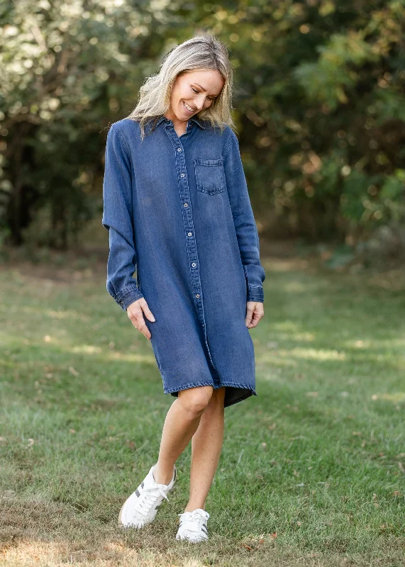 Ramona Denim Long Sleeve Midi Dress